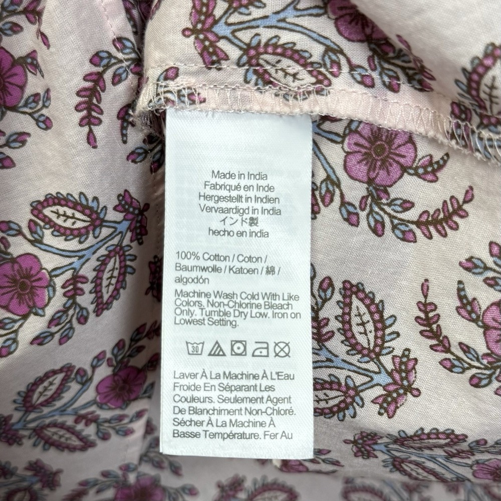 J.Crew Women's Sz S Pink Floral Button-Down Shirt Long Sleeve Cotton Blouse - Picture 4 of 6